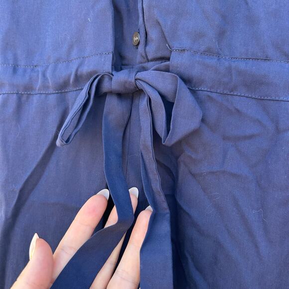 J. McLaughlin Bernadette Jumpsuit Navy Blue XS Extra Small Fitted Cinched Waist - Picture 6 of 8